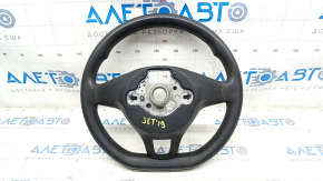 Bare steering wheel VW Jetta 19 - black rubber, worn, melted