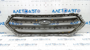 Radiator grill grill Ford Escape MK3 17-19 rest, gray, with chrome, with emblem, scratches on the badge, pokes on chrome
