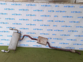 Exhaust line complete with barrel Ford Escape MK3 13 - chrome tips, with catalytic converter, rusty, dented, corrosion on catalytic converter
