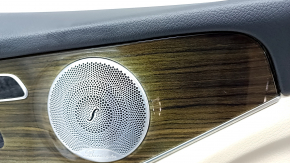 Door trim card front left Mercedes GLC 16-22 beige leather, wood insert, Burmester, lining defect, needs cleaning