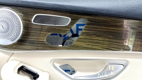 Door trim card front right Mercedes GLC 16-22 beige leather, wood insert, Burmester, lining defect, bump, dent