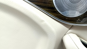 Door trim card front right Mercedes GLC 16-22 beige leather, wood insert, Burmester, lining defect, bump, dent