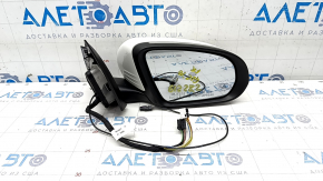 Side mirror right Mercedes GLC 16-22 8+8+2, turn signal, heated, backlight, BSM, white, worn