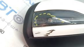 Side mirror right Mercedes GLC 16-22 8+8+2, turn signal, heated, backlight, BSM, white, worn