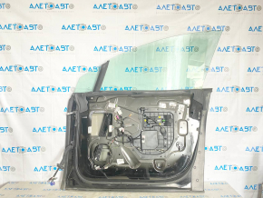 Door assembly front right Tesla Model X 16-21 black PBSB, bump, paint leak, scratches on handle chrome