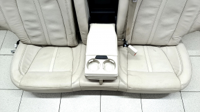 Rear row of seats 2 row Lincoln MKZ 17-20 heated, beige leather, dented leather, need cleaning