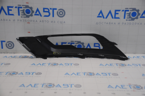 Front bumper grille right Ford Fusion mk5 17-18 under fog lights LED gloss, with chrome molding, broken fastener
