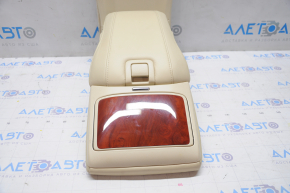 Rear seat armrest 2nd row Lexus RX350 10-15 beige leather with wood, scratches