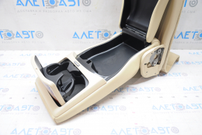 Rear seat armrest 2nd row Lexus RX350 10-15 beige leather with wood, scratches