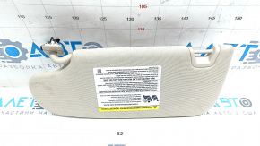 Right visor Lincoln MKZ 17-20 beige, without hook, for backlight