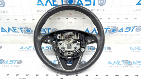 Steering wheel bare Lincoln MKZ 13-20 leather black, scratches, non-factory hole