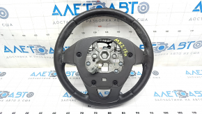 Steering wheel bare Lincoln MKZ 13-20 leather black, scratches, non-factory hole