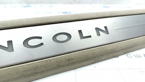 Door sill trim front left Lincoln MKZ 17-20 chrome with backlight, beige, bump, scratches, broken fastening