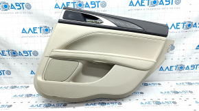 Door trim card rear right Lincoln MKZ 17-20 beige leather, wood insert, dented