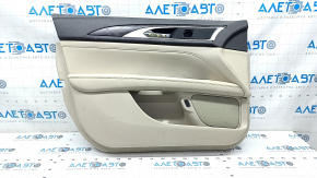 Door trim card front left Lincoln MKZ 17-20 leather beige, broken handle mount