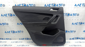 Door trim card rear left VW Tiguan 18 - black, scratches, abrasions, broken fastening, peeling coating on the handle
