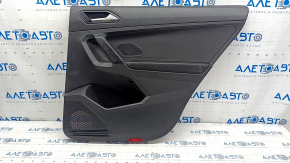 Door trim card rear right VW Tiguan 18 - black, scratches, abrasions, peeling coating on the handle, broken fastening, missing fastening element