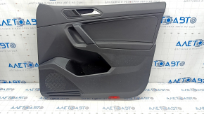 Door trim card front right VW Tiguan 18 - black, crack in the trim, scuffs, peeling coating on the handle