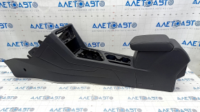 Central console armrest and cup holders VW Tiguan 18 - leather black, scuffs, scratches, for dry cleaning