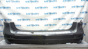 Bare rear bumper Mercedes GLS-class X166 13-16 for parking sensors, with chrome trim, silver, broken mount, scratches on chrome, scratches, sand