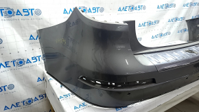 Bare rear bumper Mercedes GLS-class X166 13-16 for parking sensors, with chrome trim, silver, broken mount, scratches on chrome, scratches, sand
