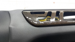 Door trim card front right Mercedes GLS-class X166 13-15 leather black, with wood insert, backlight, cracks on insert, scratches