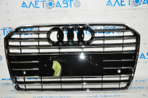 Radiator grille assembly Audi A6 C7 16-18 rest black gloss