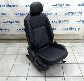 Passenger seat VW Tiguan 18- without airbag, manual, black leather, dry-cleanable