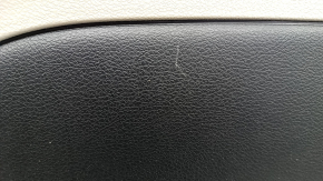Door trim card rear left Chrysler Pacifica 17- under curtain, gray with black leather, scratches, abrasions