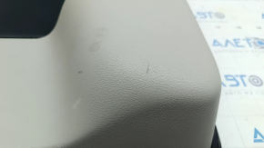 Door trim card rear left Chrysler Pacifica 17- under curtain, gray with black leather, scratches, abrasions