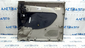 Door trim card rear left Chrysler Pacifica 17- under curtain, gray with black leather, scratches, abrasions