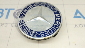 Center cap for Mercedes GLS-class X166 13-19 75/70mm disk, blue, corrosion on chrome