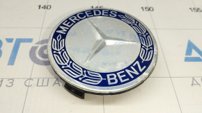 Center cap for Mercedes GLS-class X166 13-19 75/70mm disk, blue, corrosion on chrome