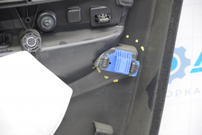 Door trim card front left Polestar 2 21- black, plastic, armrest cloth black, insert cloth black, needs cleaning, broken fasteners