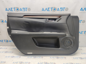 Door trim card front left Lexus ES300h ES350 13-18 black with black insert leather, armrest leather, molding under wood gloss, under seat memory, scratches