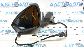 Side mirror left Volkswagen ID.4 21-23 white, turn signal, backlight, heating, BSM, 12+2 pins