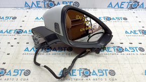 Side mirror right Volkswagen ID.4 21-23 white, turn signal, backlight, heating, BSM, 12+2 pins