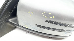 Side mirror left Mercedes GLS-class X166 13-19 10+10+1 pins, turn signal, heating, auto-dimming, BSM, camera, silver, sand, chips