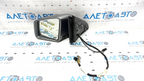 Side mirror left Mercedes GLS-class X166 13-19 10+10+1 pins, turn signal, heating, auto-dimming, BSM, camera, silver, sand, chips