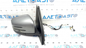 Side mirror right Mercedes GLS-class X166 13-19 10+8+1 pins, turn signal, heating, BSM, camera, silver, scratches