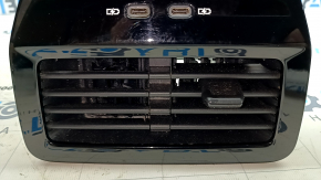Air duct deflector for center console Volkswagen ID.4 21-23 with USB hub, glossy, black, worn, no direction adjustment