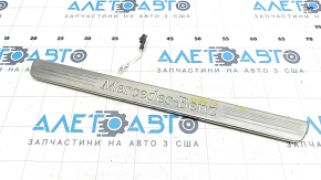 Door sill trim outer front right Mercedes GLS-class X166 13-19 chrome with backlight, scratches