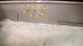 Lower left arch trim Chrysler Pacifica 17-21 central part under spare tire, gray, scratches, plastic turned white, needs dry cleaning, broken fastening