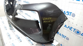 Bare front bumper Nissan Rogue 21-23 without parking sensors US built, graphite, scratch, crack in mount