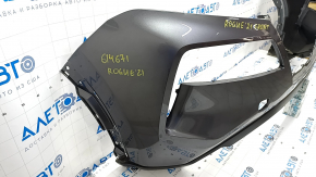 Bare front bumper Nissan Rogue 21-23 without parking sensors US built, graphite, scratch, crack in mount