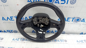 Naked steering wheel Chrysler Pacifica 17-20 leather black with heating, brown stitching, scratches, abrasions