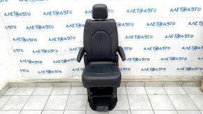 Rear row of seats 2 row right Chrysler Pacifica 17-20 manual, leather black brown stitching, scratches on the back