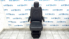 Rear row of seats 2nd row left Chrysler Pacifica 17-20 manual, leather black brown stitching, scratches on the back, tears in the leather, needs cleaning