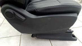 Chrysler Pacifica 17-20 passenger seat with airbag, black leather, brown stitching, mechanical, heated, scratches on the pad