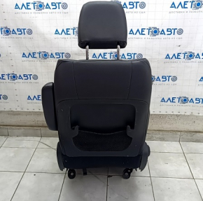 Chrysler Pacifica 17-20 passenger seat with airbag, black leather, brown stitching, mechanical, heated, scratches on the pad